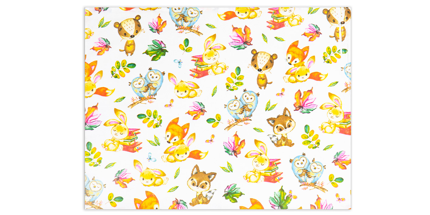 Pielucha flanelowa jesienne zwierzęta